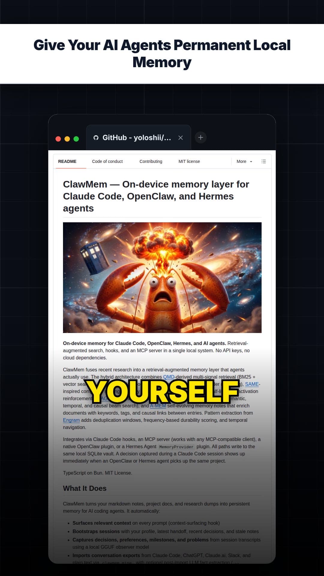 Give Your AI Agents Permanent Local Memory — repo signal thumbnail