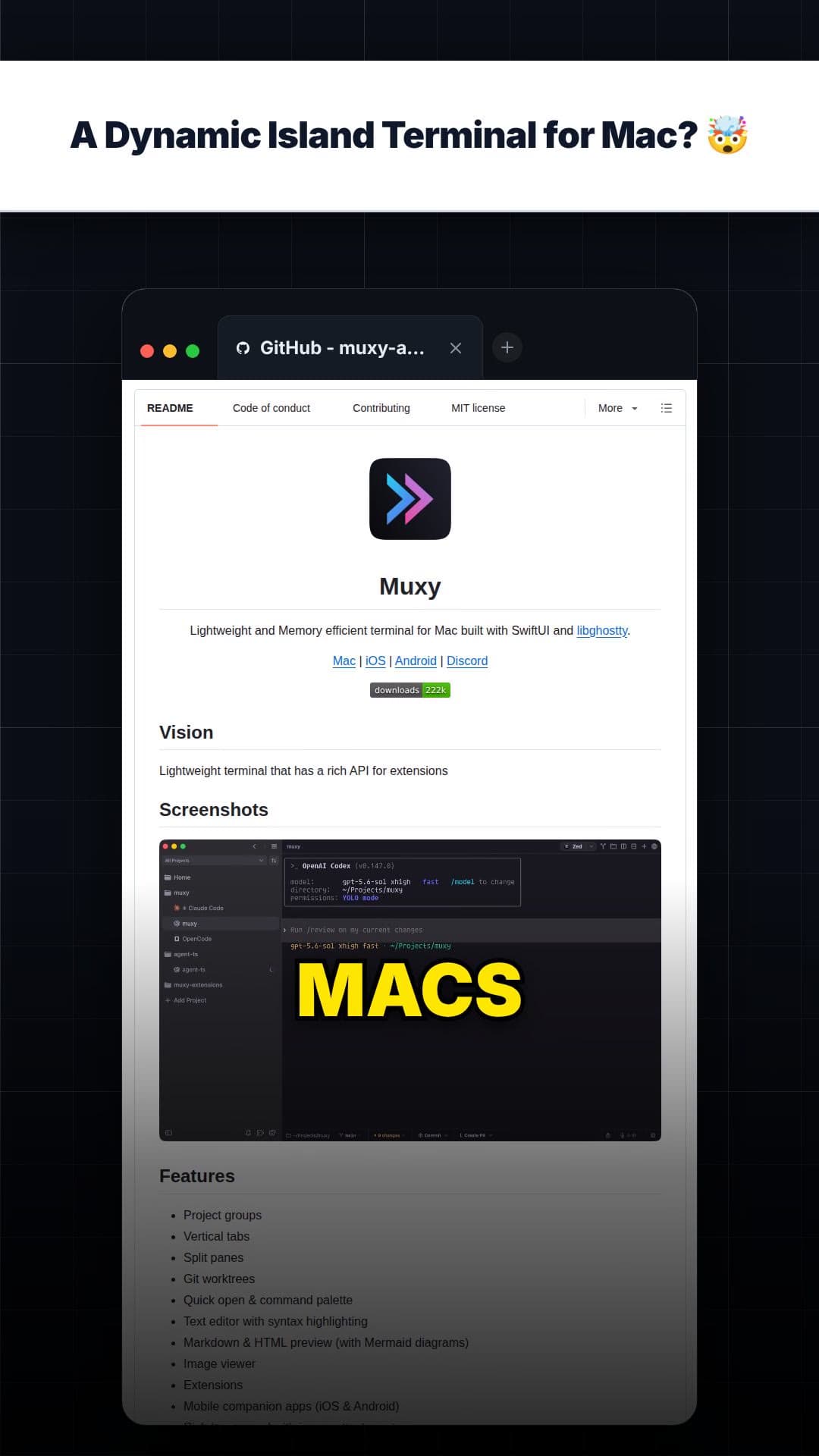 A Dynamic Island Terminal for Mac? 🤯 — repo signal thumbnail