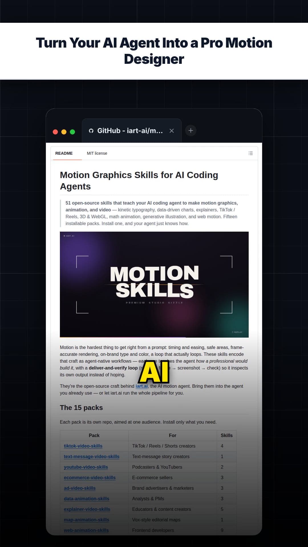 Turn Your AI Agent Into a Pro Motion Designer — repo signal thumbnail