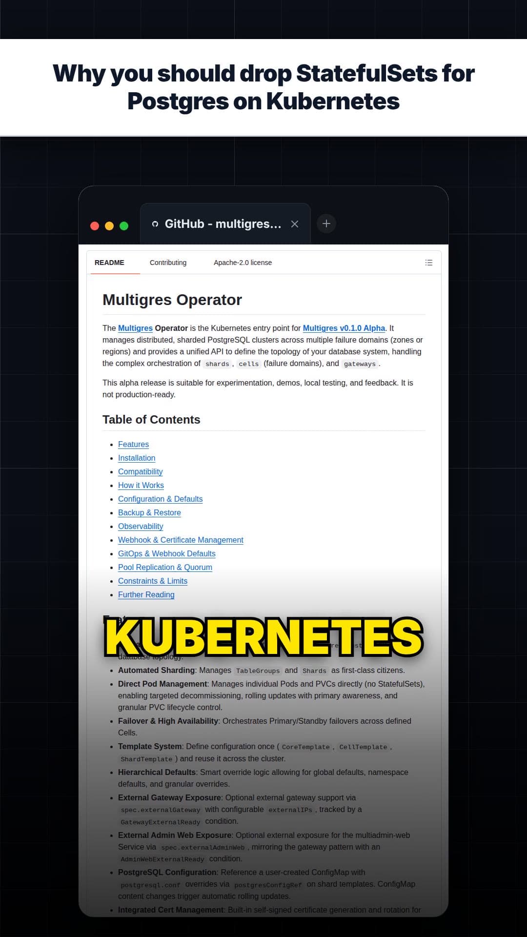 Why you should drop StatefulSets for Postgres on Kubernetes — repo signal thumbnail
