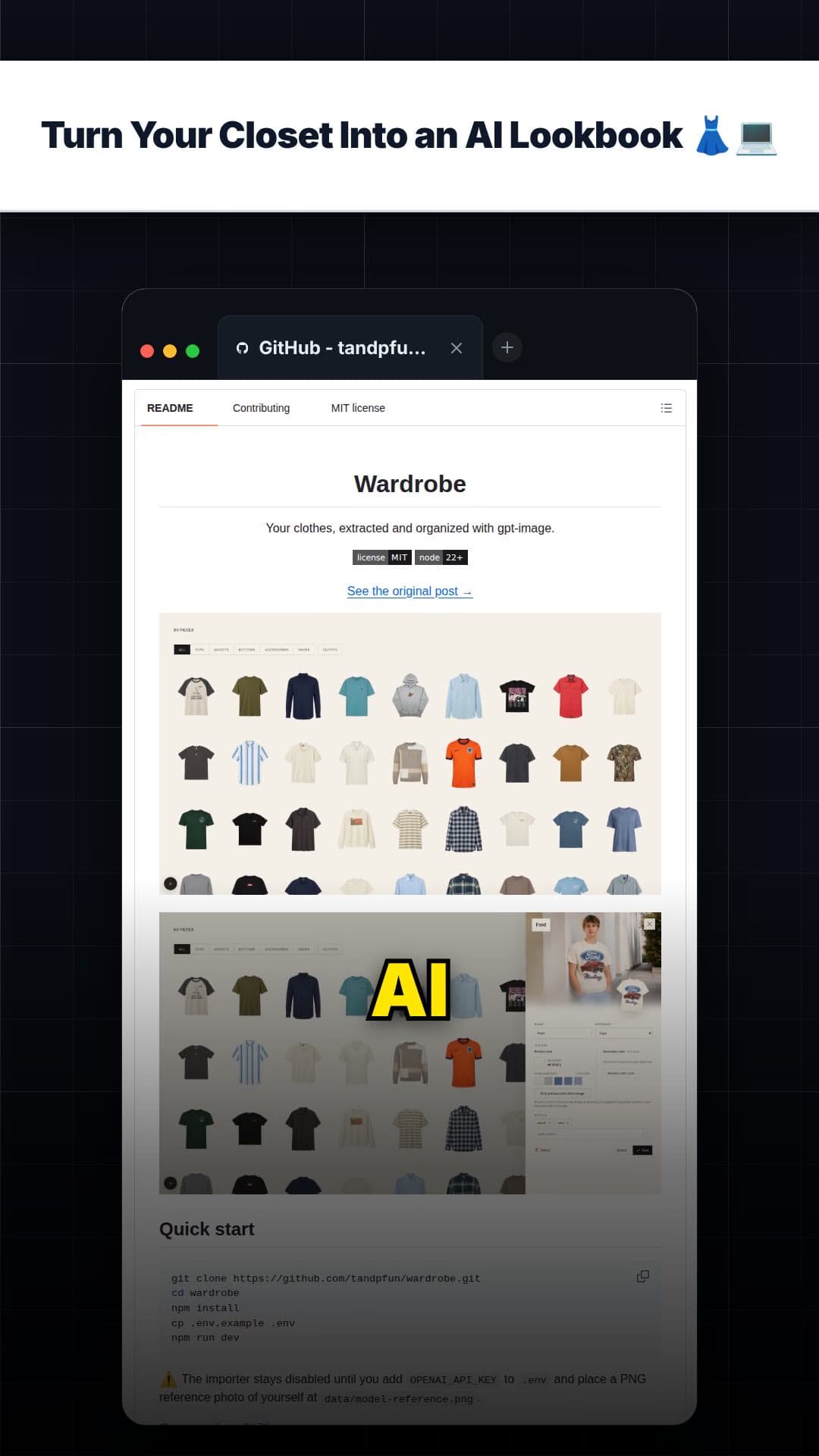 Turn Your Closet Into an AI Lookbook 👗💻 — repo signal thumbnail