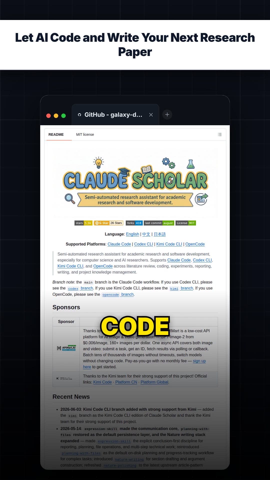 Let AI Code and Write Your Next Research Paper — repo signal thumbnail