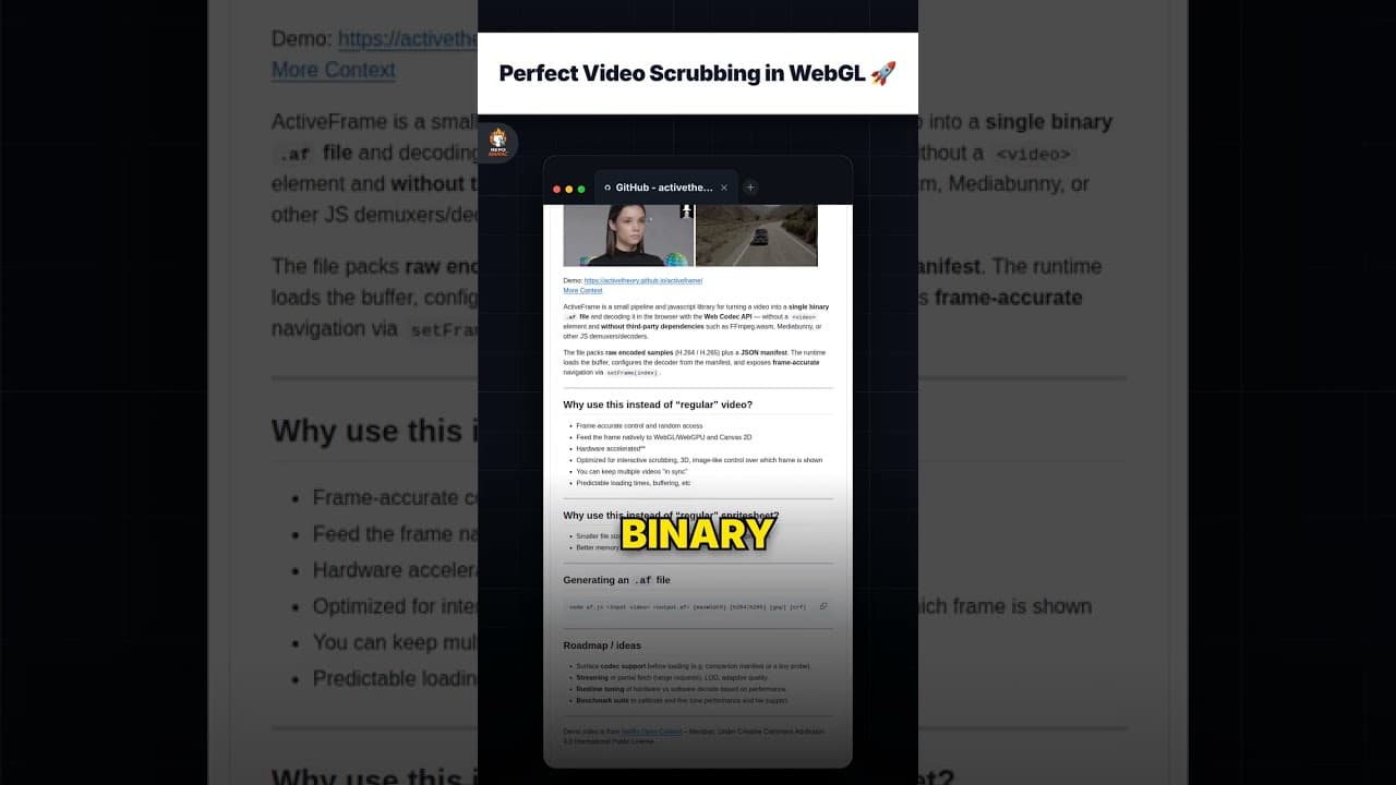 Perfect Video Scrubbing in WebGL 🚀 — repo signal thumbnail