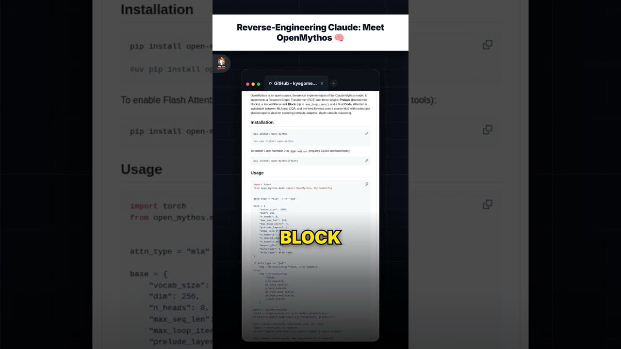 Reverse-Engineering Claude: Kenalkan OpenMythos 🧠 — repo signal thumbnail