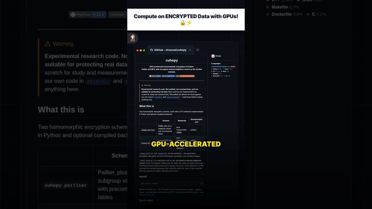 Compute on ENCRYPTED Data with GPUs! 🔒⚡ — repo signal thumbnail