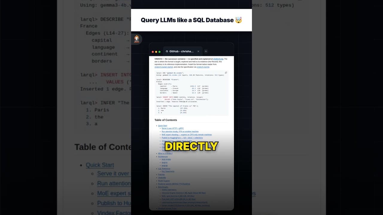 SQL Database की तरह LLMs को Query करें 🤯 — repo signal thumbnail