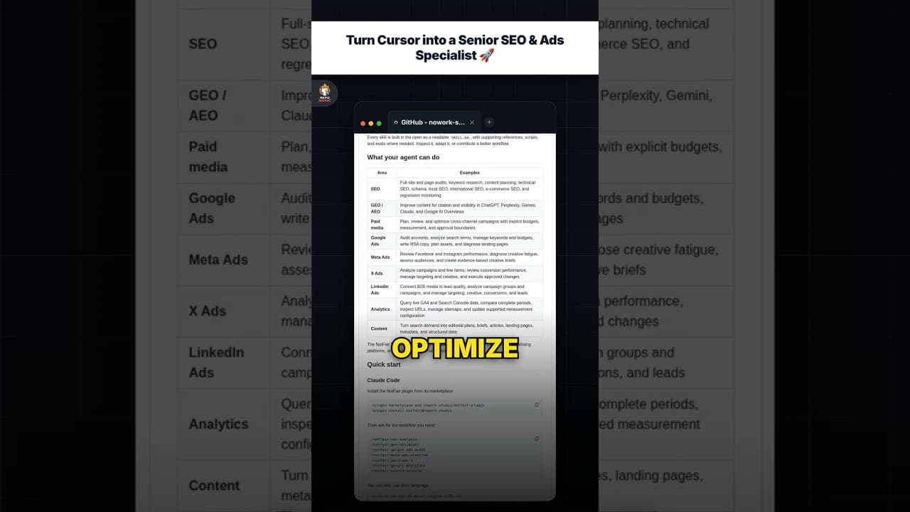 Cursor को एक सीनियर SEO और Ads स्पेशलिस्ट में बदलें 🚀 — repo signal thumbnail