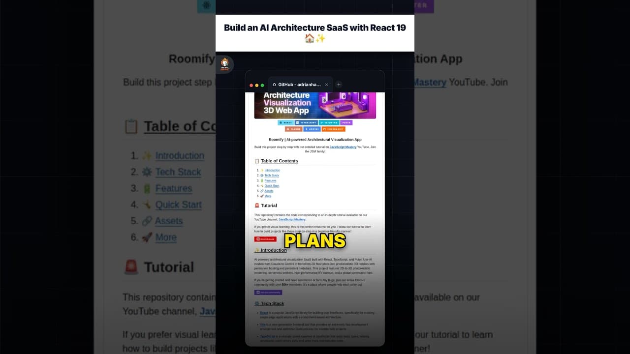 React 19 के साथ एक AI Architecture SaaS बनाएं 🏠✨ — repo signal thumbnail
