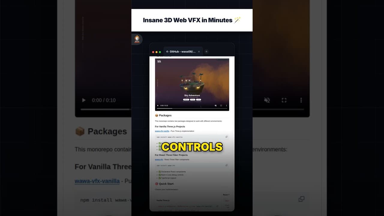 Insane 3D Web VFX in Minutes 🪄 — repo signal thumbnail