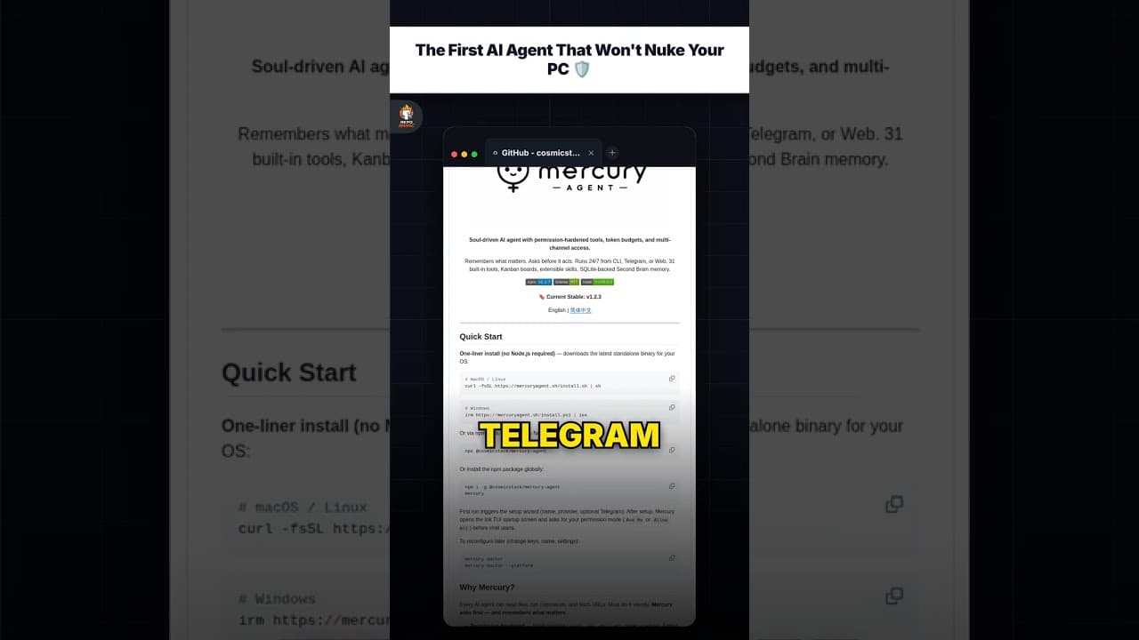 Agen AI Pertama Yang Tidak Akan Menghancurkan PC Anda 🛡️ — repo signal thumbnail