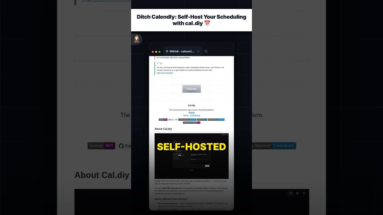 Tinggalkan Calendly: Self-Host Penjadwalan Anda dengan cal.diy 📅 — repo signal thumbnail