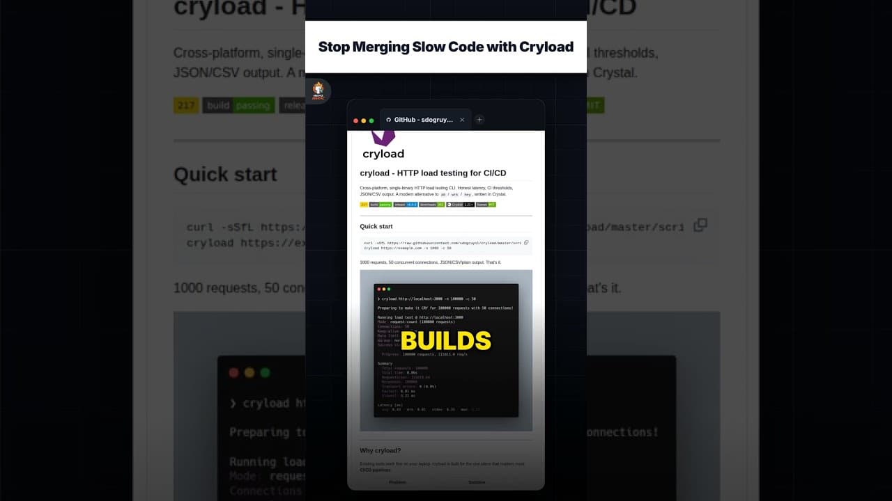 Cryload के साथ धीमे कोड को मर्ज करना बंद करें — repo signal thumbnail