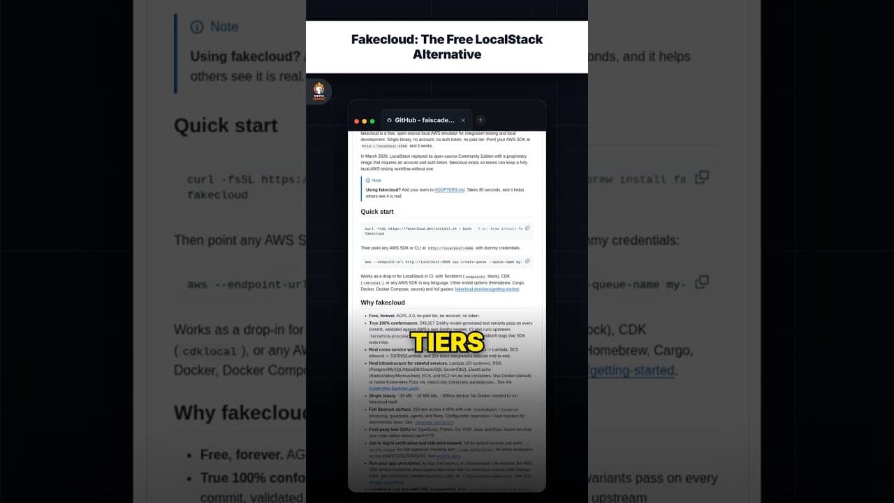 Fakecloud: निःशुल्क LocalStack विकल्प — repo signal thumbnail