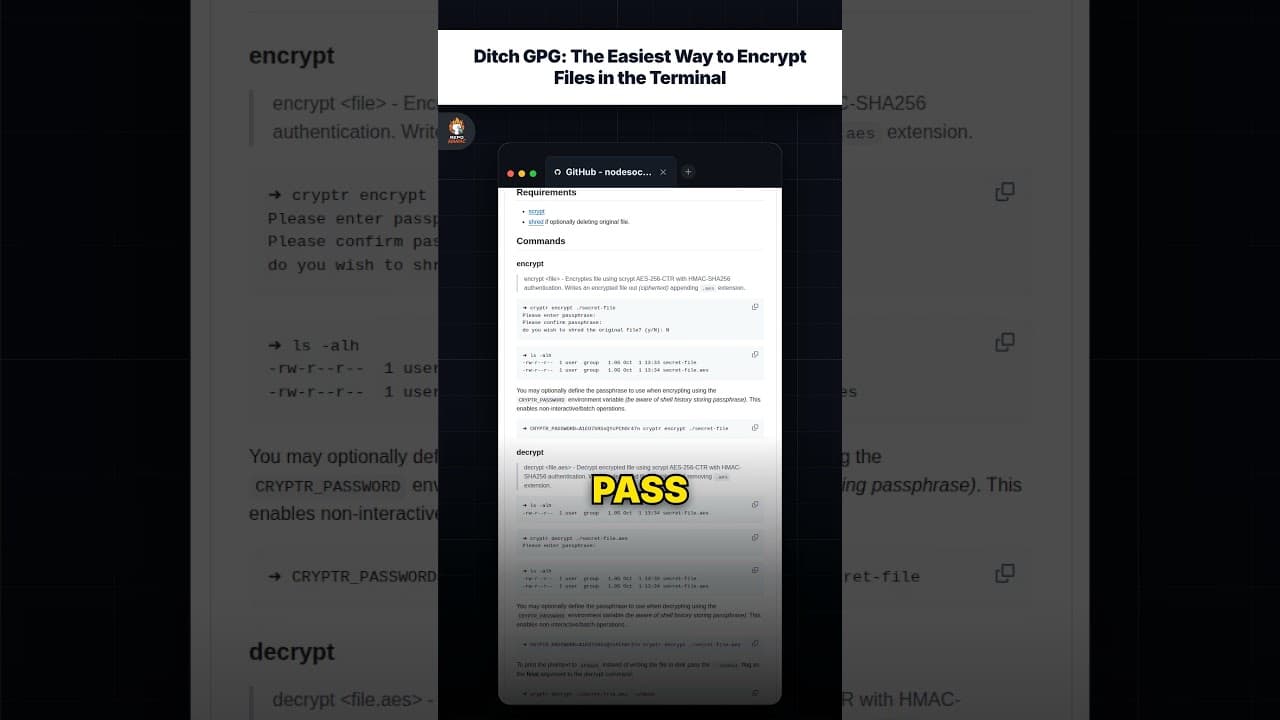Tinggalkan GPG: Cara Termudah untuk Mengenkripsi File di Terminal — repo signal thumbnail