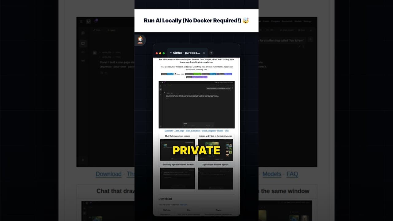Jalankan AI Secara Lokal (Tanpa Docker!) 🤯 — repo signal thumbnail