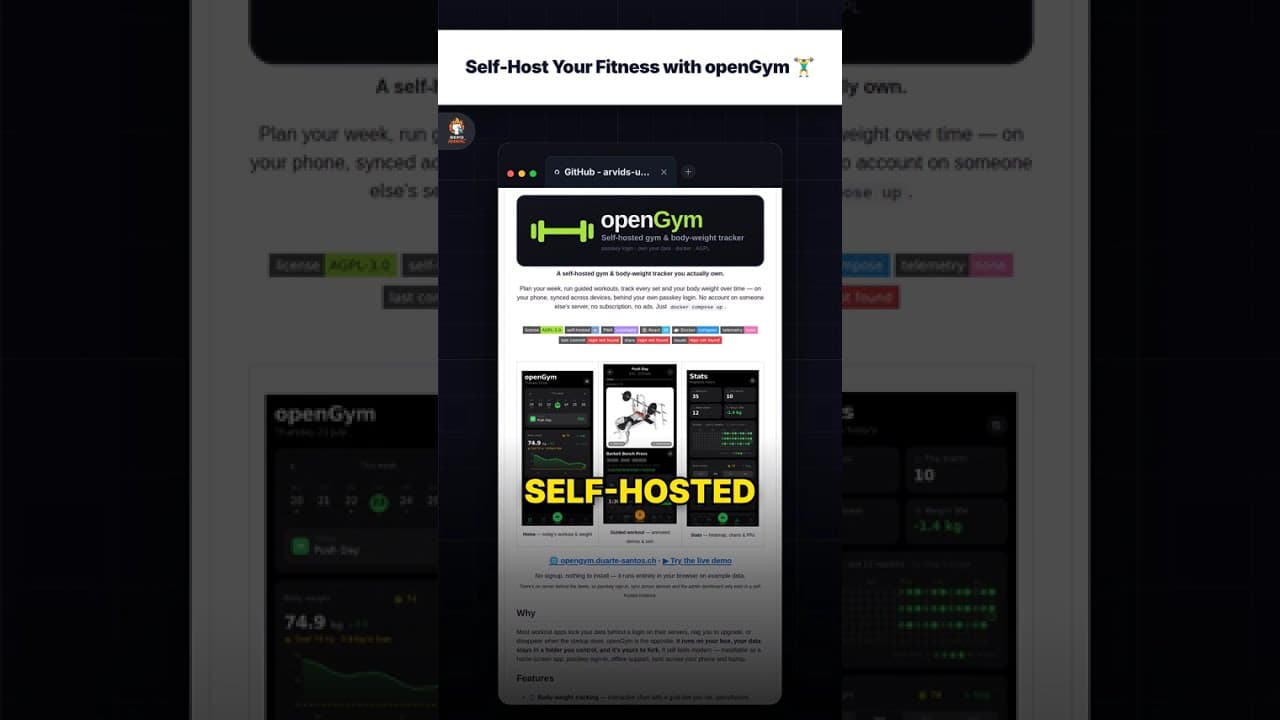 Self-Host Your Fitness with openGym 🏋️‍♂️ — repo signal thumbnail