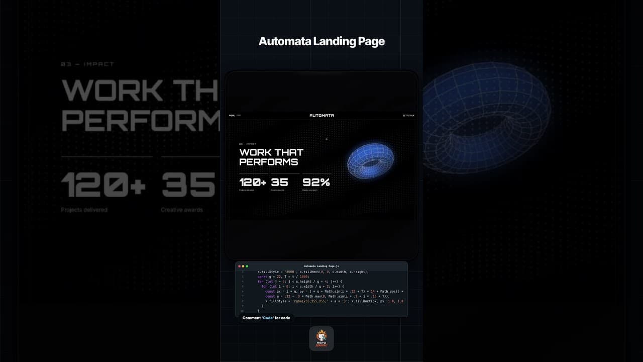 AUTOMATA — Creative Agency Website  #github  #githubprojects — fun project thumbnail