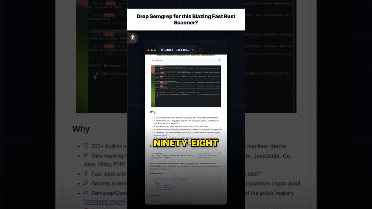 Tinggalkan Semgrep untuk Scanner Rust yang Sangat Cepat Ini? — repo signal thumbnail
