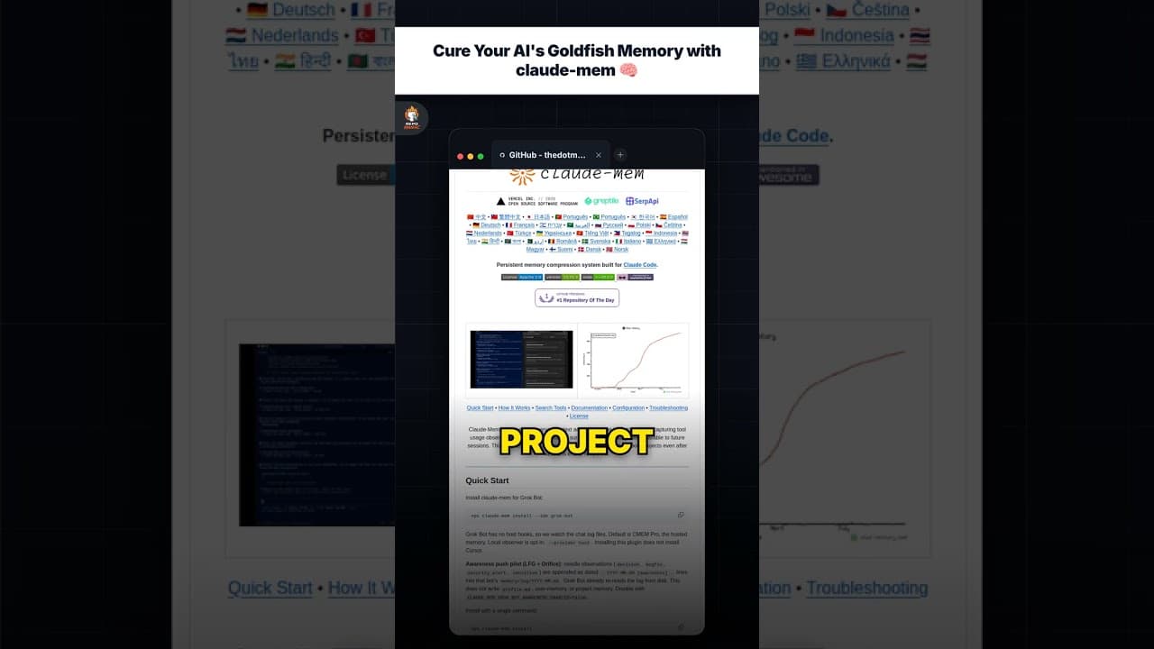 Atasi Masalah Memori Ikan Mas AI Anda dengan claude-mem 🧠 — repo signal thumbnail