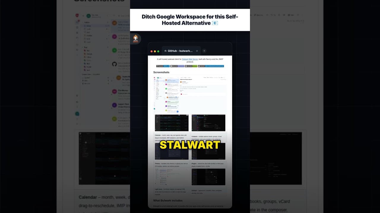 Google Workspace को छोड़ें और इस Self-Hosted विकल्प को अपनाएं 📧 — repo signal thumbnail