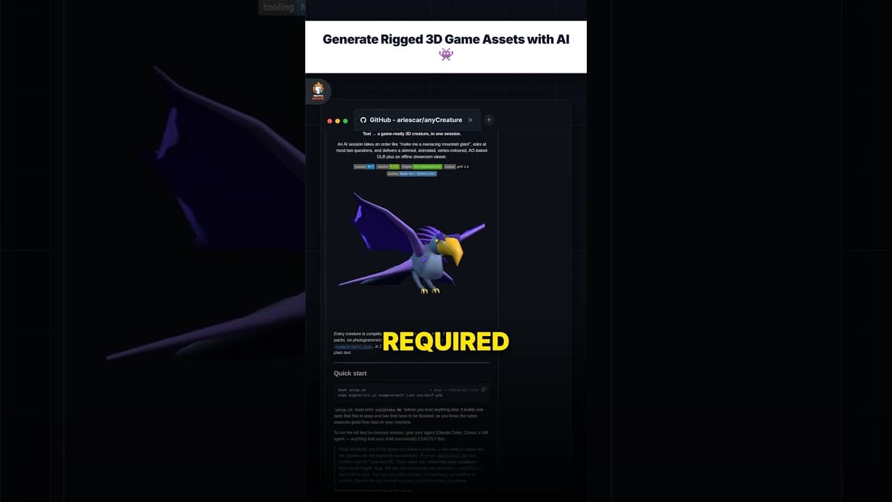 Buat Aset Game 3D Berig dengan AI 👾 — repo signal thumbnail