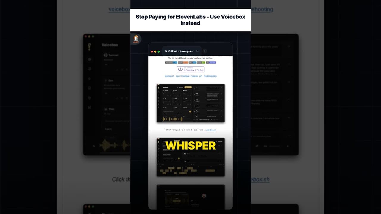 Berhenti Bayar untuk ElevenLabs - Gunakan Voicebox Sebagai Gantinya — repo signal thumbnail